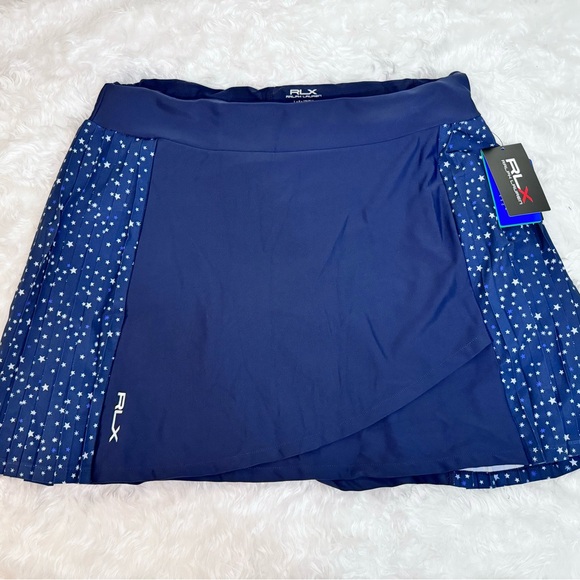 NWT Women's RLX RALPH LAUREN Pleated Skort Navy Star 4th of July Golf Large $170 - Picture 5 of 11